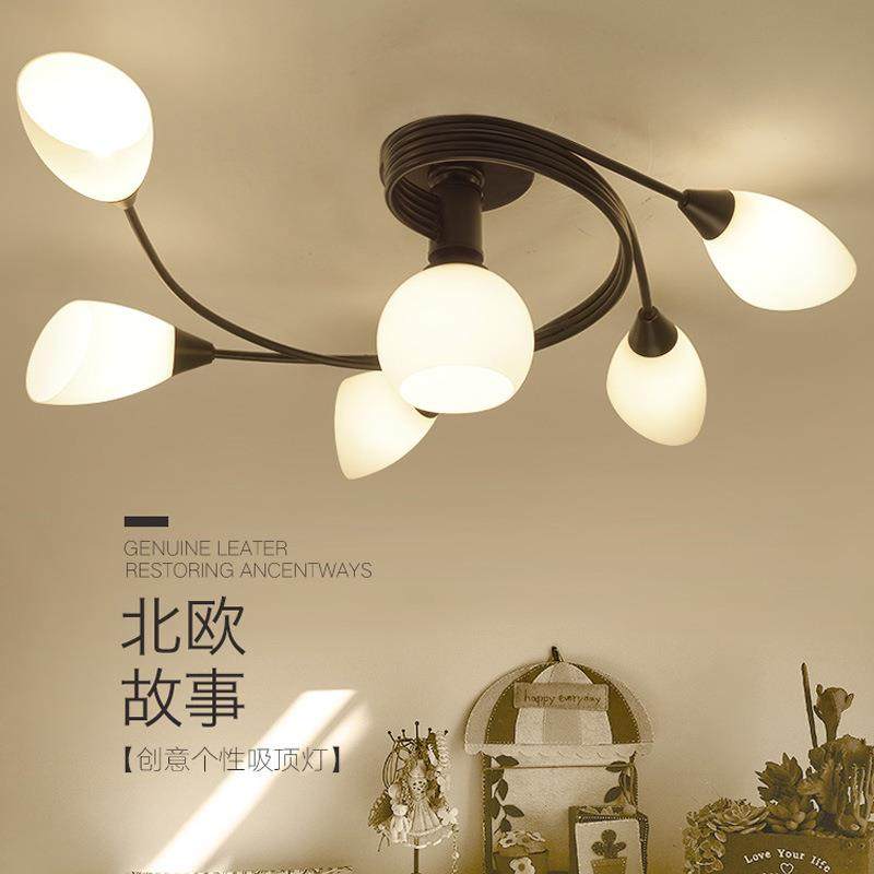 北欧风格后现代灯具简约创意个性铁艺led客厅灯卧室餐厅吧台吊灯