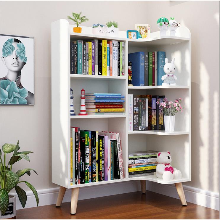 简易落地小书架儿童转角置物架办公室收纳学生书柜家用简约省空间