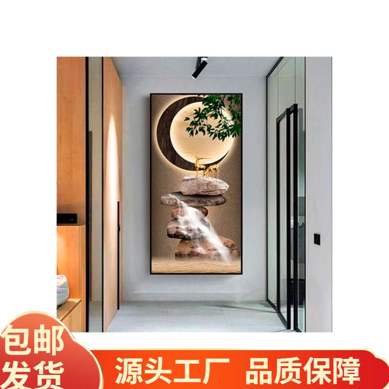 新款客厅装饰画进门入户玄关走廊过道壁挂画现代轻奢有框创意玄关