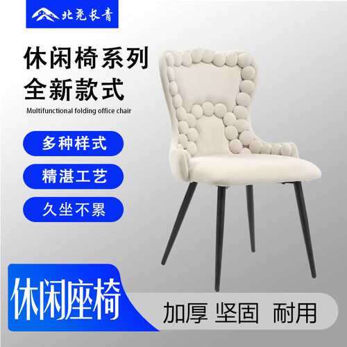 北尧长青北欧轻奢餐椅家用网红i化妆椅现代铁艺梳妆台靠背书房椅