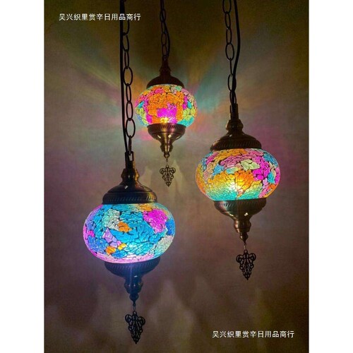 土耳其复古创意手工马赛克灯具泰式咖啡厅餐厅吧台走廊装饰小吊灯
