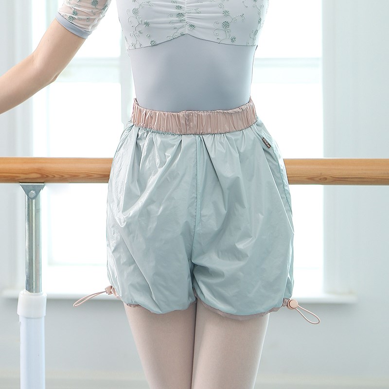 小茉莉芭蕾舞热身短裤成人女双色束腰舞蹈生暴汗裤运动形体裤练功