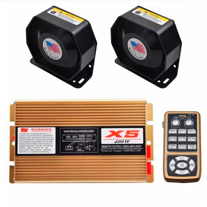 汽车无线车载警报器X5改装主机遥控手柄喊话器300W400W60V0W12v24