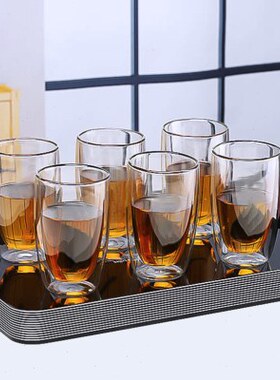 绿茶杯OR双层英国家用咖啡O隔热套装办公茶杯玻璃水杯RT牛奶杯