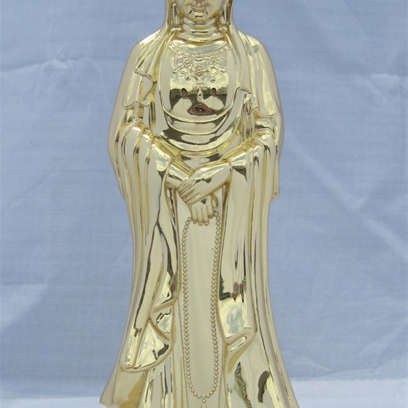 站立南海观音像 座莲大慈大u悲 纯铜 观音像 锌合金材质礼品金属