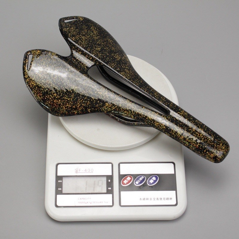 轻量全碳纤维山地公路自行车 碳坐垫 金L粉碳纤维座垫 闪花座鞍