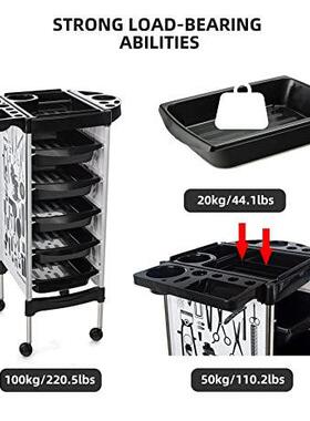 沙龙推车5 个抽屉 SPA 美发手推车 美发师沙龙设备美发收纳站托盘