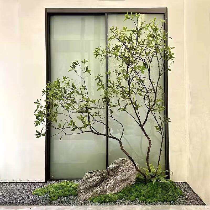 马醉木树仿真绿植室内橱窗造景装饰植物大型假树楼梯天井景观组合