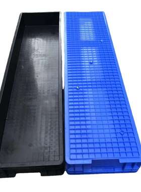 供应防静电长灯管周转箱 LED防静电胶框长方形加厚蓝色灰色周转箱