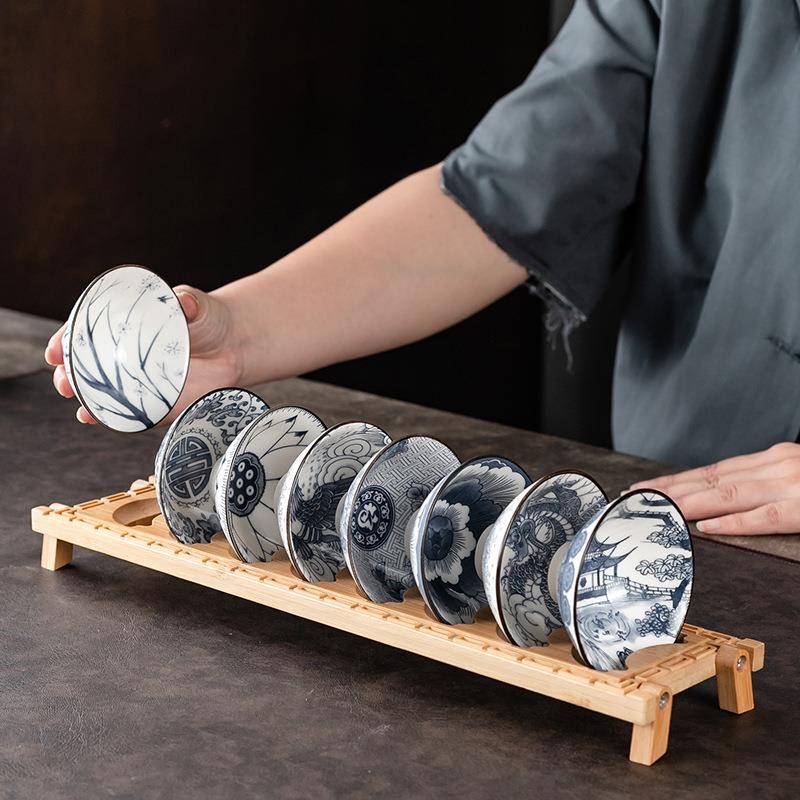 青花斗笠功夫小茶杯陶瓷品茗杯茶具中式茶盏茶碗杯单杯套装安零容