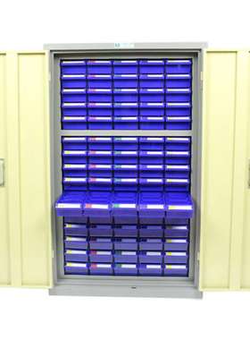 ABS蓝色PS透明塑料零件柜抽屉式元件盒组合式五金工具分类收纳盒