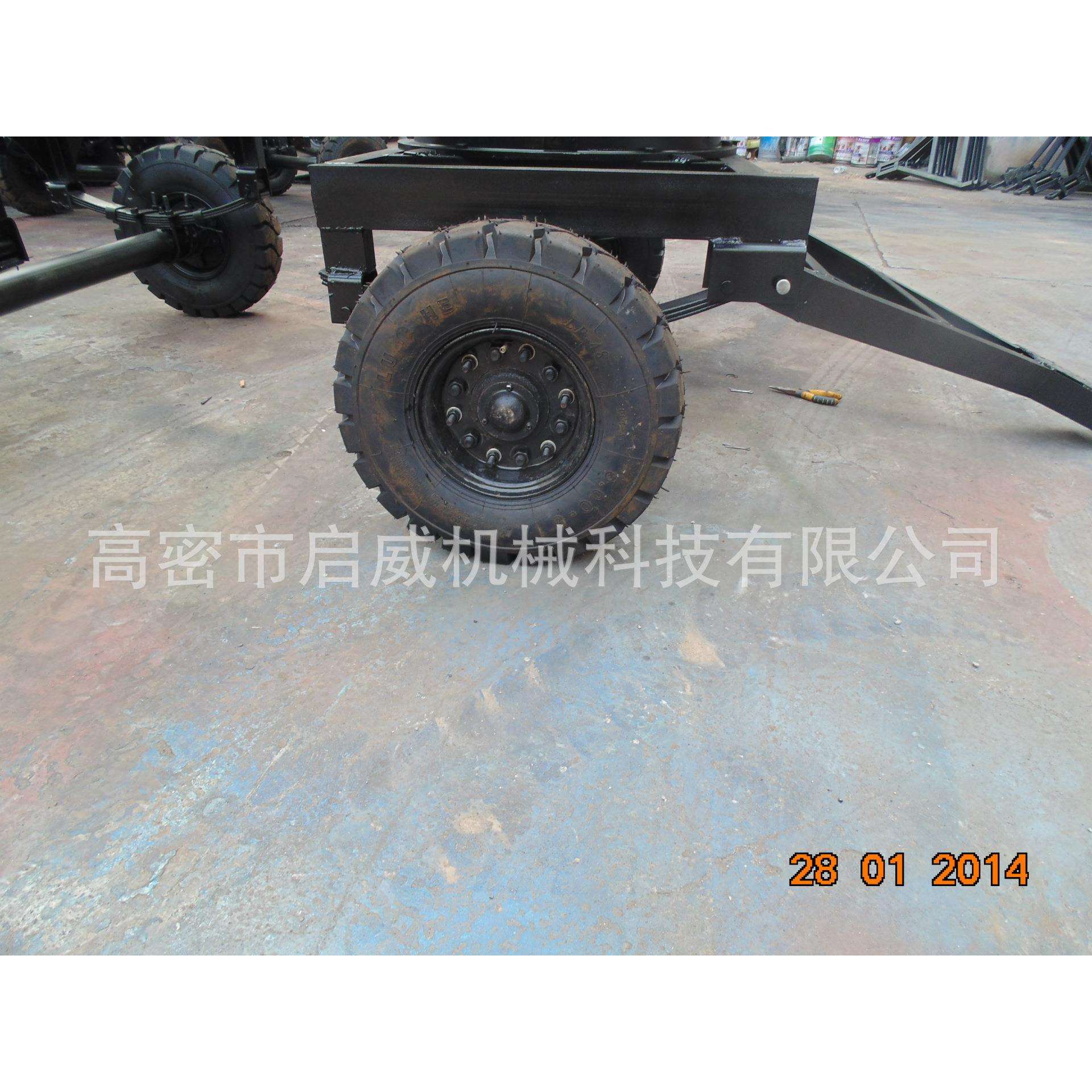 2吨平板拖车 厂家拖挂式平板车 物流全挂拖车厂家供应