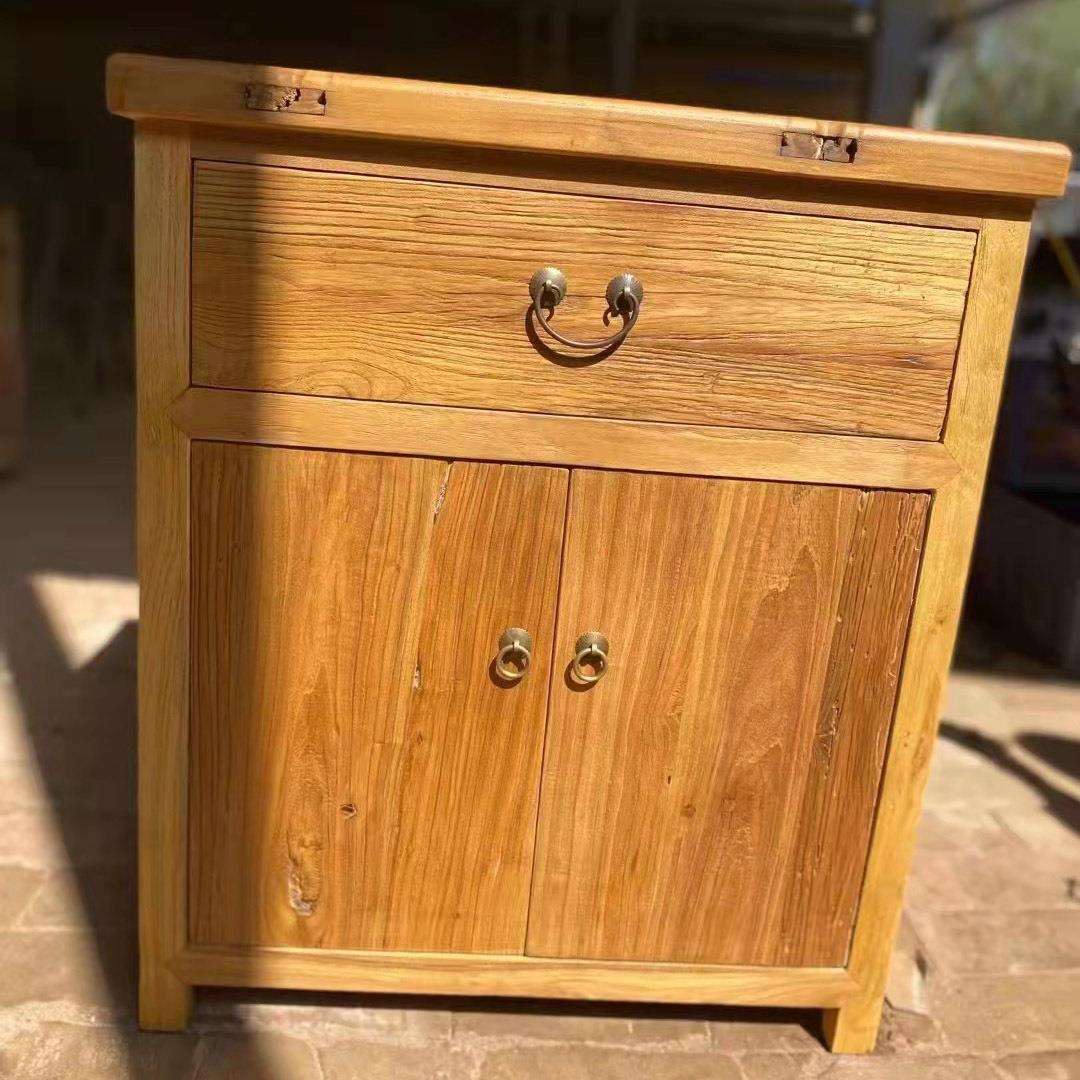 老榆木家用玄关柜新中式茶水柜实木餐边柜茶室茶楼泡茶储物茶水柜