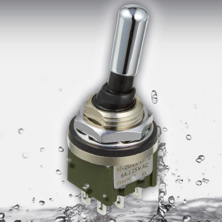 进口IP68防水NKK现货摇头开关M-2022W/B
