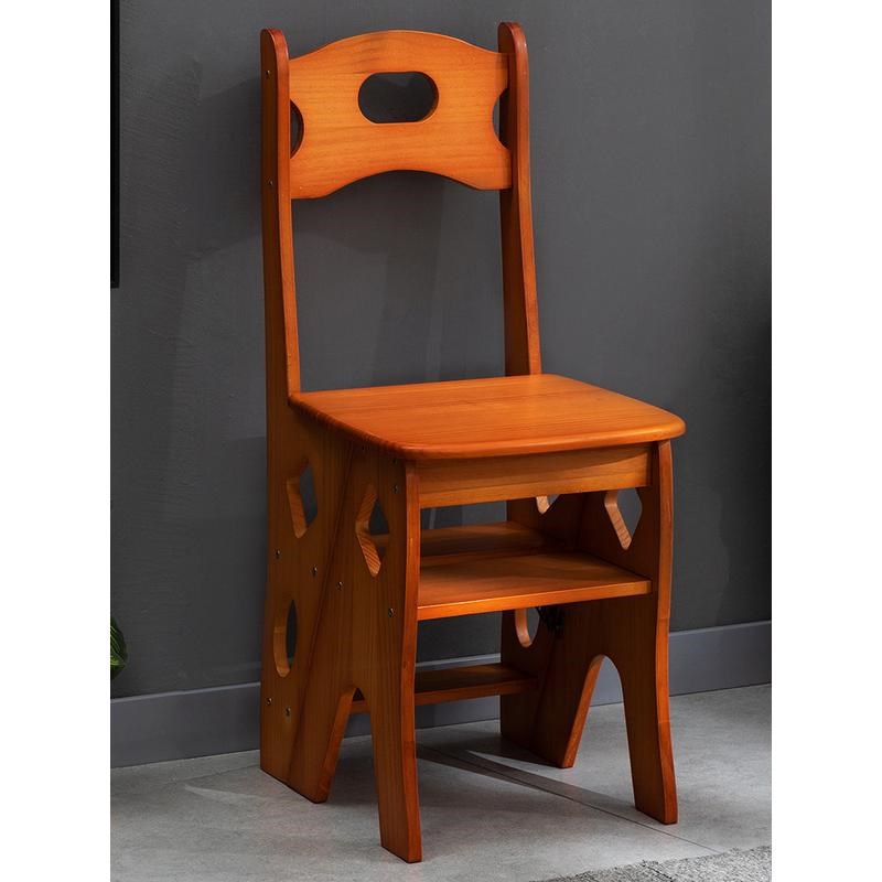 77N实木梯椅家用梯子椅子折叠两用梯凳室内登Q高踏板楼梯多功能其