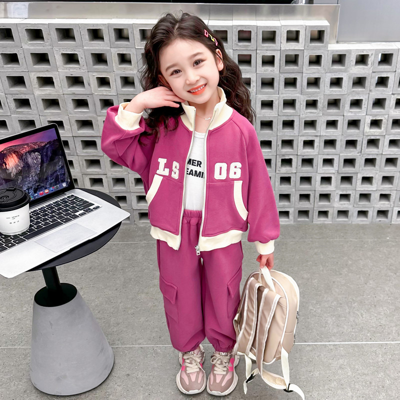 女童秋装洋气套装2026新款女孩韩版运动卫衣两件套女宝宝春秋衣服