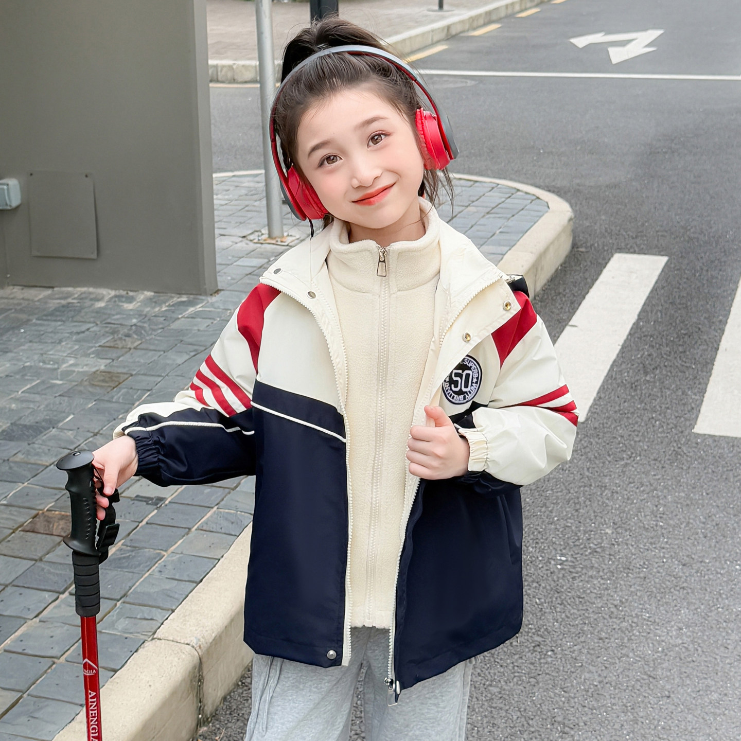 女童秋冬装连帽外套可拆卸三合一冲锋衣2025新款女孩洋气韩版上衣,童装/婴儿装/亲子装,儿童冲锋衣,淘宝优惠券,粉丝福利购,淘宝优惠卷