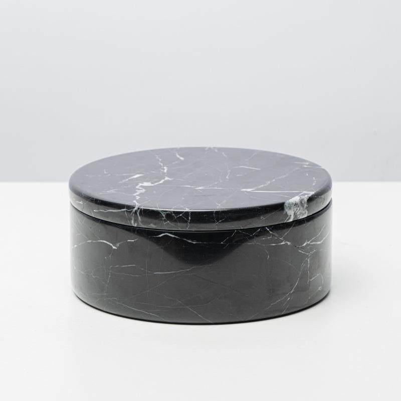 现代北欧创意天然大理石储物罐摆件软装桌面首饰盒收纳家居装饰品
