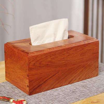 缅甸花梨木简约家用客厅茶几纸巾盒桌面收纳盒实木抽纸盒厂家