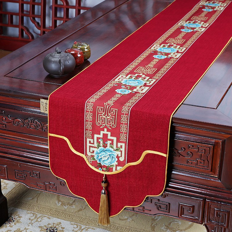 新中式桌旗禅意防水茶席中国风茶台布艺垫布茶几旗U长条茶席茶桌
