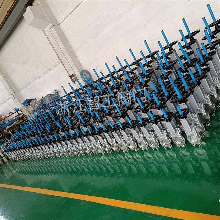 智工不锈钢对夹式刀闸阀手动浆闸阀厂家PZ7F-10PDN100DN150