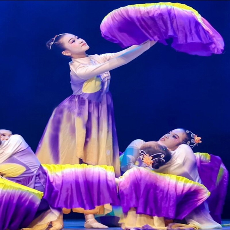 六一新款儿童古典k舞演出服女飘逸扇子舞十八焕蝶梦蝶飞舞蹈表演