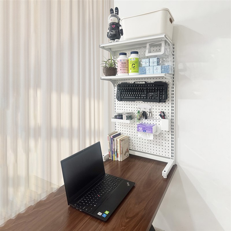1米加固五金货架洞洞板板书桌学生E书架台面收纳架桌面置物架柜