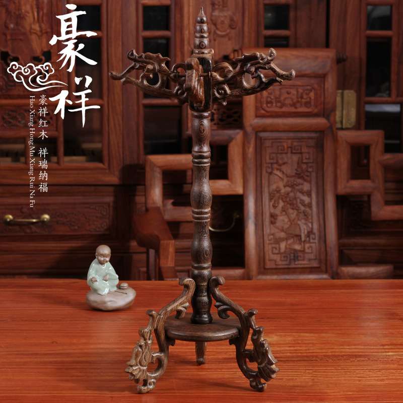 鸡翅木笔架 笔挂 鸡翅木吊玉架 毛笔挂 笔架 文房四宝工艺品摆件