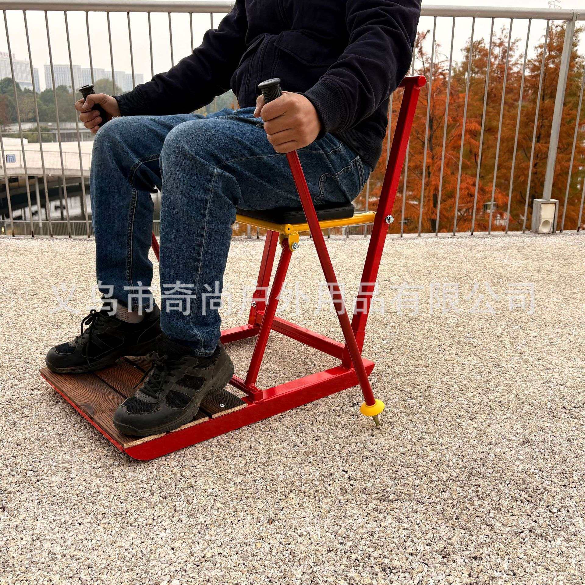 滑雪场双人儿童滑雪板雪橇车成人冰雪骑马式冰车爬犁加厚滑雪车