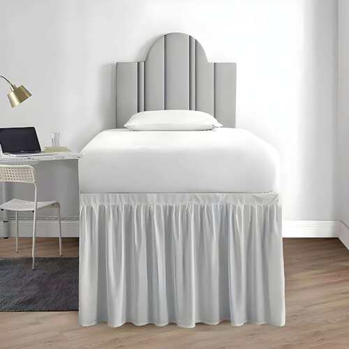 跨境学院宿舍床裙纯色百褶荷叶边床罩加长36 Dorm Room Bed Skirt