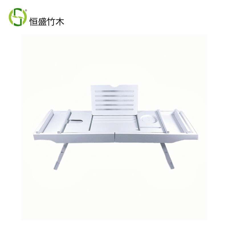 恒盛竹木收纳架卫生间可伸缩浴室置物架 竹制浴缸架