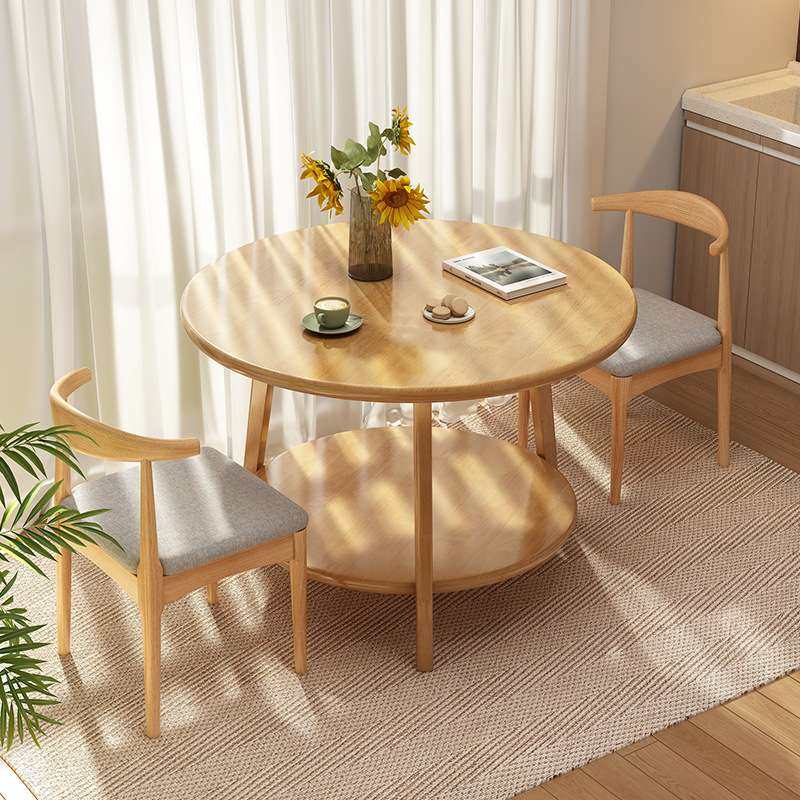 圆桌家庭小户型双层储物实木餐桌休闲圆桌接待洽谈桌阳台喝茶桌子,鲜花速递/花卉仿真/绿植园艺,割草机/草坪机,淘宝优惠券,粉丝福利购,淘宝优惠卷