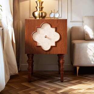 大司马法式复古床头柜2024新款卧室床边窄柜可移动小型实木床头柜