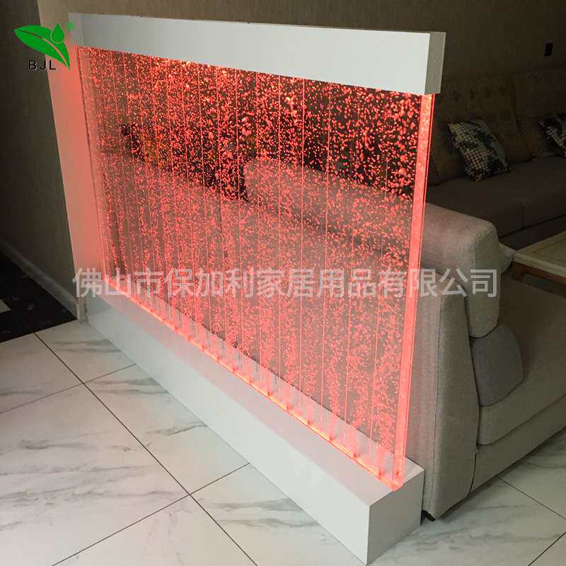 大型水幕墙气泡墙流水墙鱼缸酒柜亚克力屏风客厅装饰背景玄关隔断