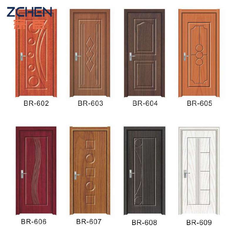 MDF PVC DOOR复合实木门学校公寓工程复合强化生态门免漆套装门
