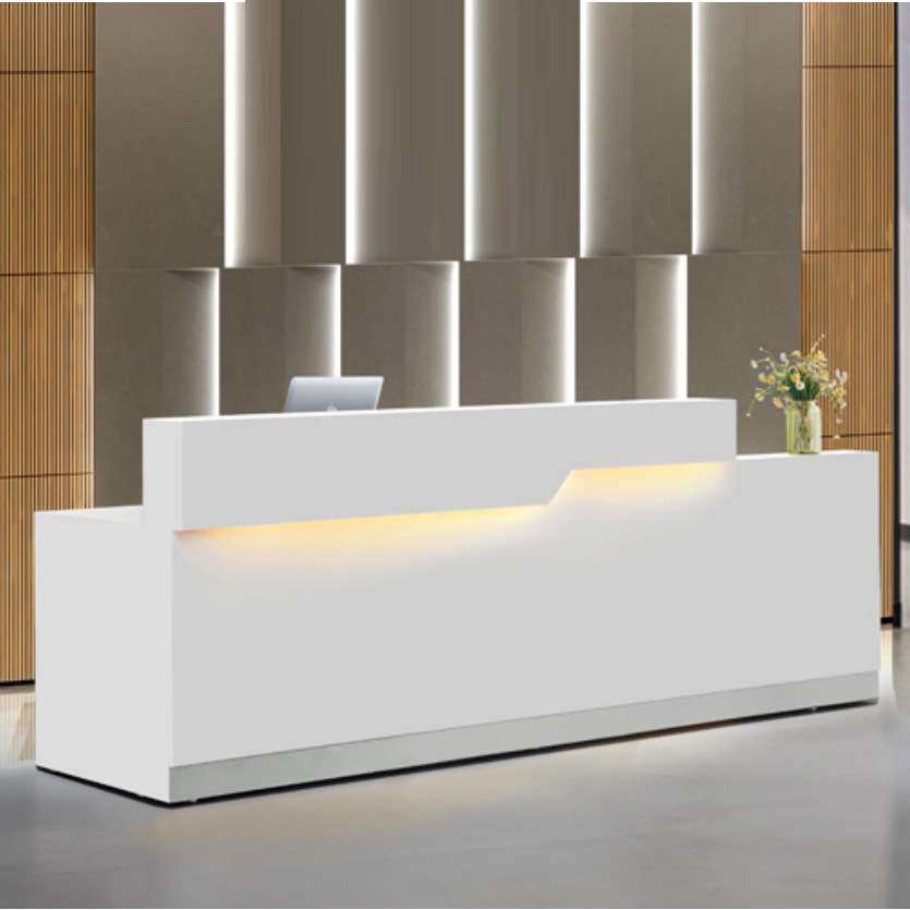 智丰家具厂简约时尚烤漆前台公司接待台办公吧台公司形象迎宾台