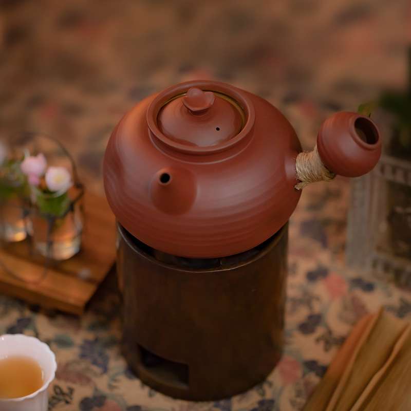 老岩泥砂铫煮水壶玉书煨手工烧水炭炉侧把围炉煮茶潮州工夫茶道具