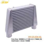 汽车中冷器改装 发动机涡轮280x280x76mm铝合金冷却中冷散热器通用