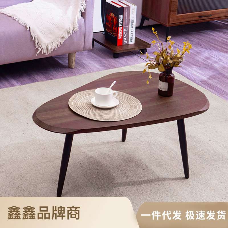 现代简约家用茶几餐桌两用矮小桌子小户型沙发圆桌不规则小茶几