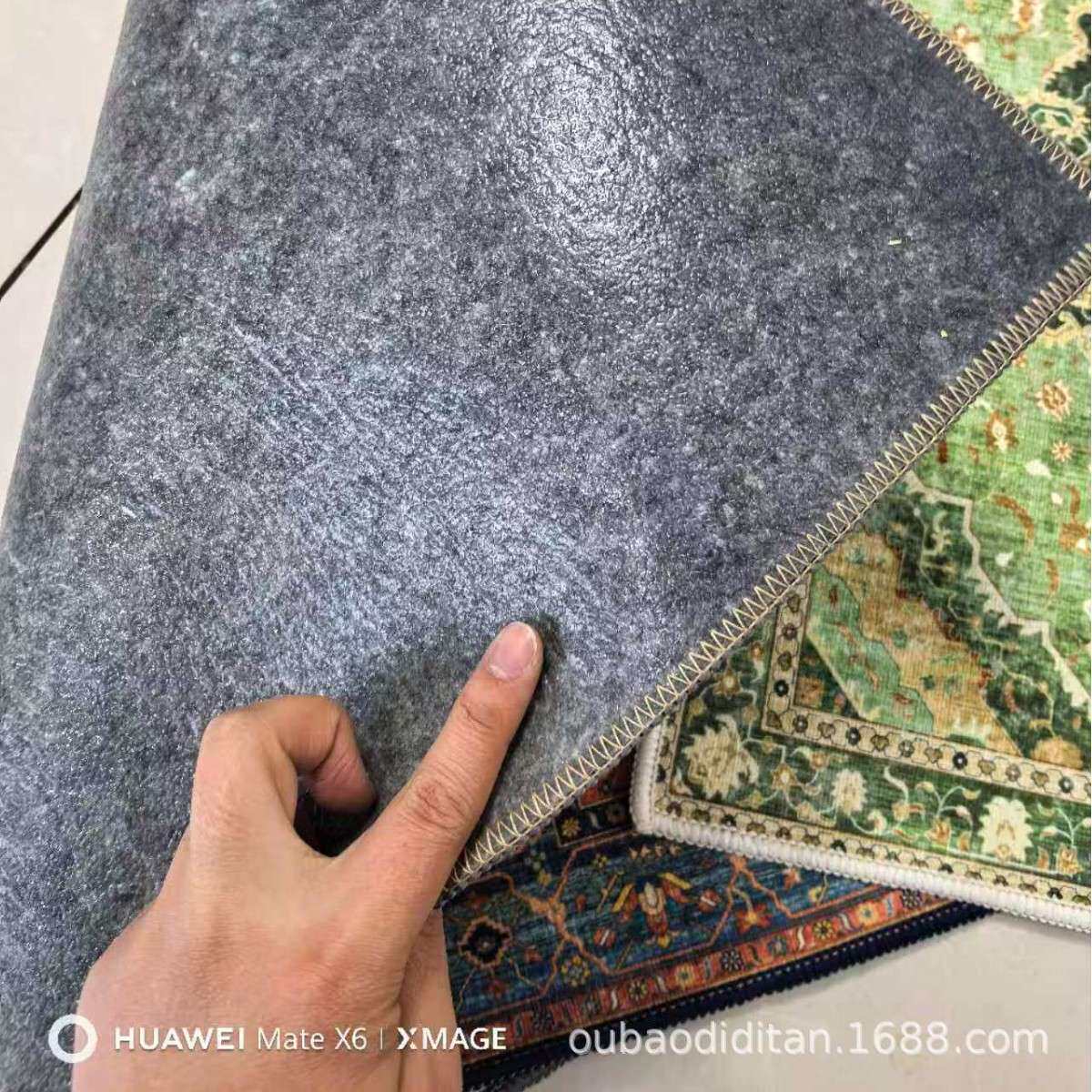 亚马逊跨境多尼尔超级防滑地垫可机洗折叠客厅美式复古办公室地毯