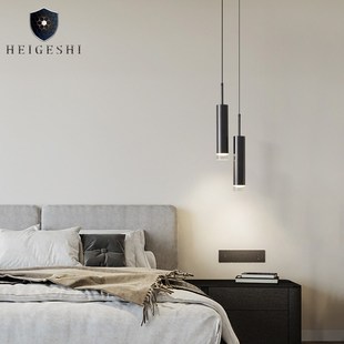 北欧全铜餐厅吊灯餐桌床头u吧台灯创意个性 现代简约圆柱形长筒灯