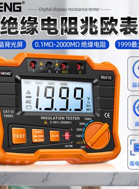 A摇绝缘电阻测试仪NV100G电工绝缘高精度E表兆欧表050N表V0数字