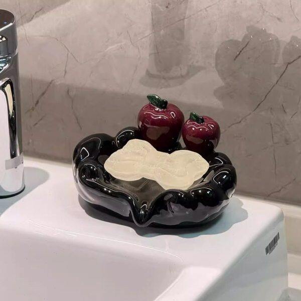 盒香皂家用陶瓷肥皂盒装饰摆件新款2025香皂盒沥水创意礼物置物架