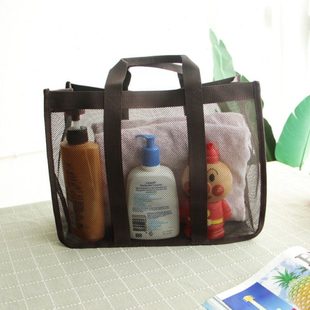 游泳收纳包沙滩网兜海边洗漱收纳包健身洗漱包宝宝镂空大容量网眼