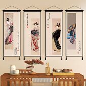沙发布艺挂布店日式 浮世绘挂画客厅日系挂布挂毯日图背景料女仕