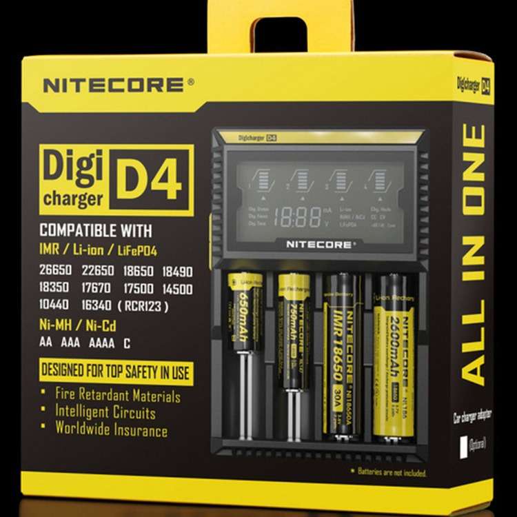 NITECORE奈特科尔D4186504槽智能充电器镍氢/锂离子电池智能快充