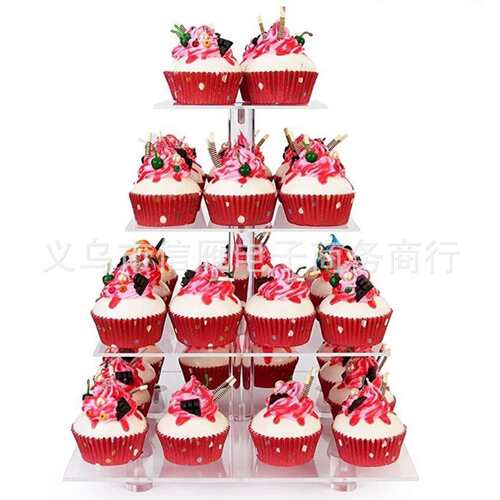 3mm 4层方形亚克力蛋糕架 蛋糕展示架 婚礼甜品展示架 cake stand