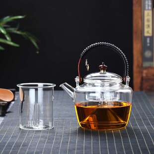 耐热提梁壶高硼硅玻璃茶壶蒸煮家用泡茶壶烧水壶煮茶壶