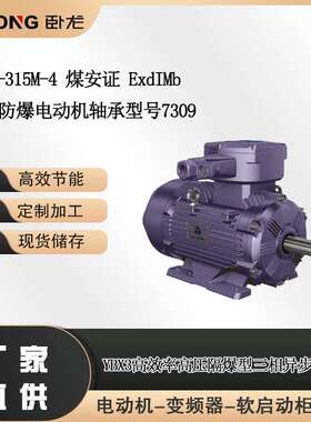 YBX3-315M-4 煤安证 ExdIMb南阳防爆电动机轴承型号7309