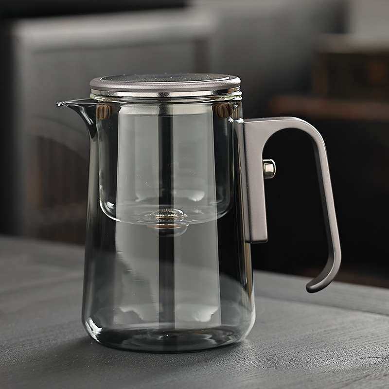 磁吸飘逸杯泡茶壶无杆一键下水办公茶具茶水分离杯家用冲茶1000ML
